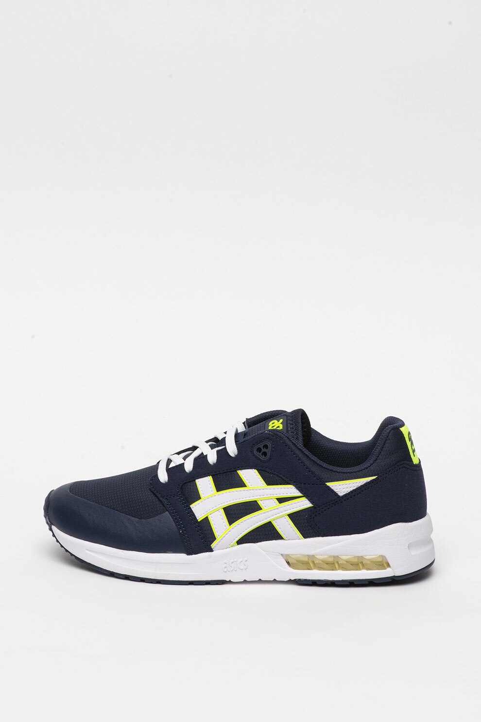 Asics, Pantofi sport din material textil cu insertii de material sintetic, Bleumarin inchis, 8.5