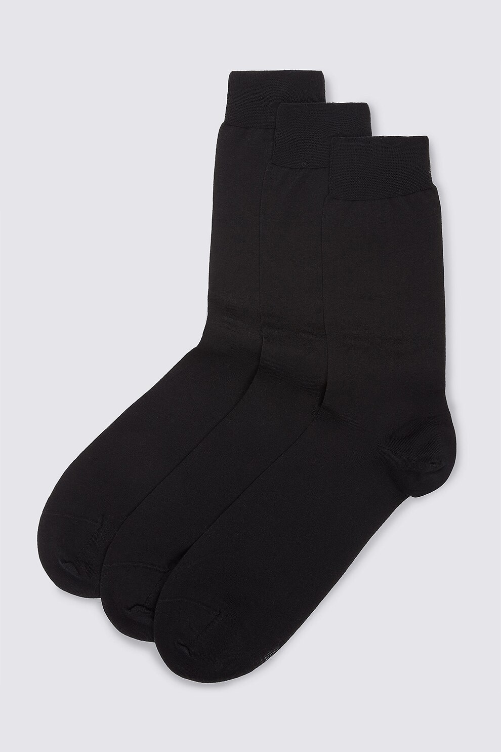 Marks & Spencer, Set de sosete de bumbac, 3 perechi, Negru, 47-49