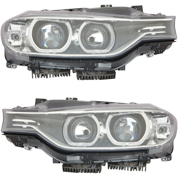 Set faruri upgrade halogen H7 la xenon look, LED angel eyes pentru BMW Seria F30 F31 stanga, dreapta