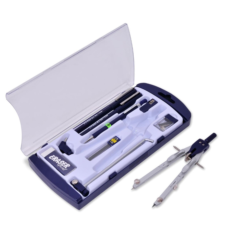 Set metalic de geometrie, Zola®, cu 10 piese