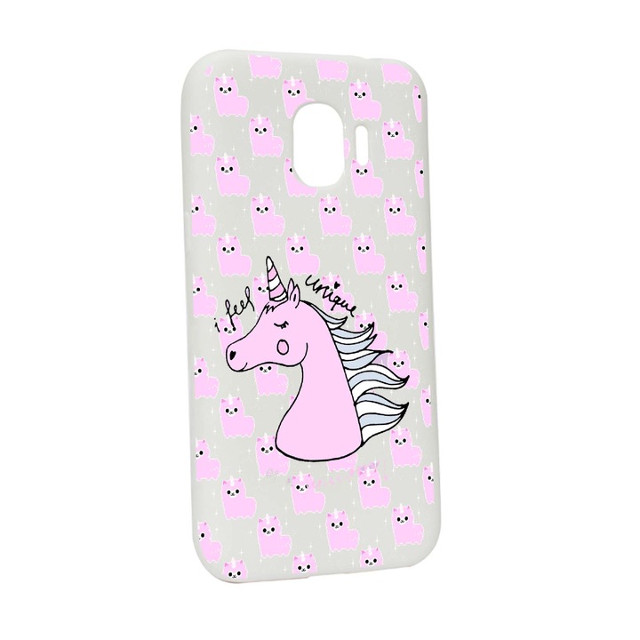 Husa de protectie Unicorn - I Feel Unique, pentru Samsung Galaxy J4 2018, rezistenta la uzura, anti-alunecare, din silicon Premium, W521