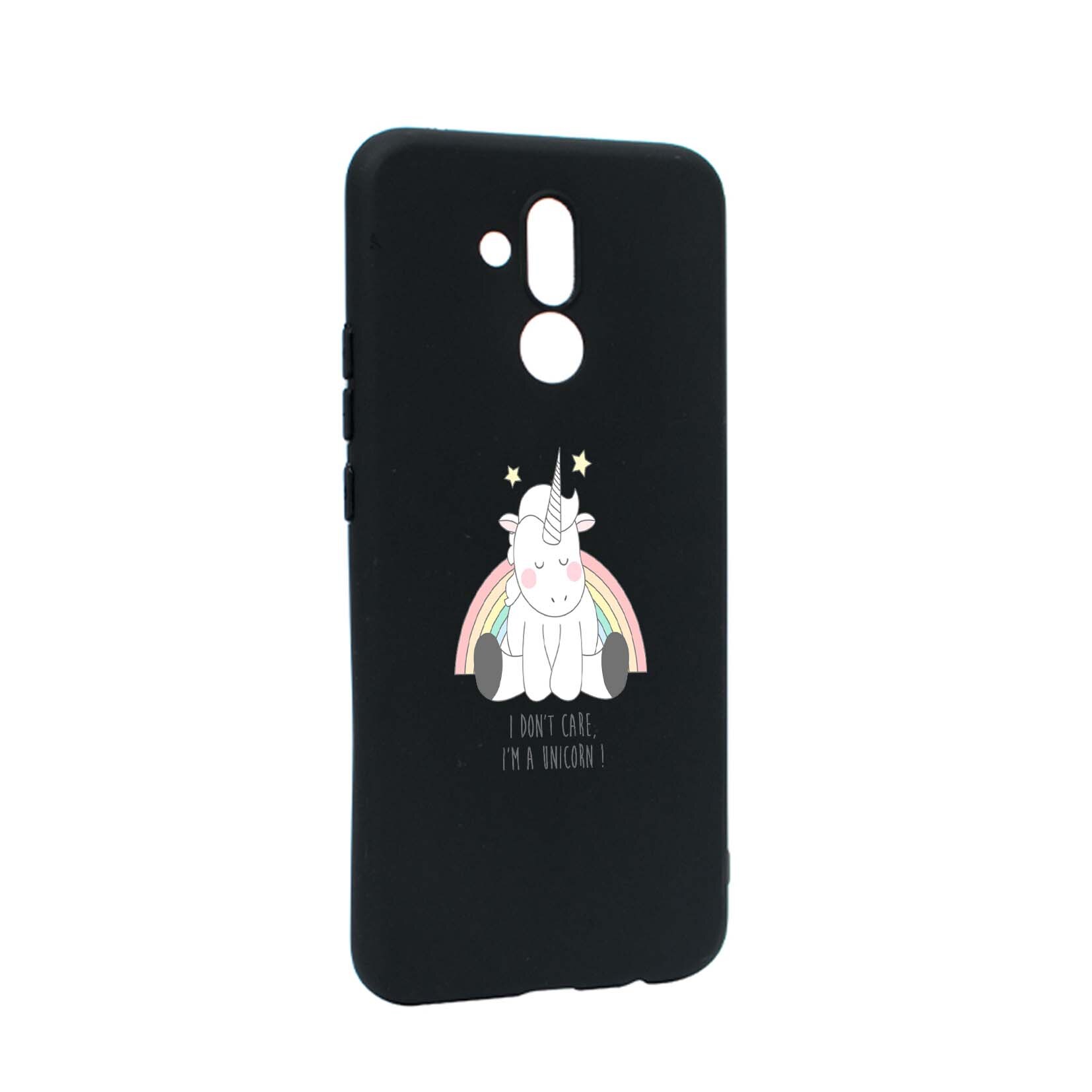 Husa de protectie Unicorn - I Don't Care, pentru Huawei Mate 20 Lite, rezistenta la uzura, anti-alunecare, din silicon Premium, B524