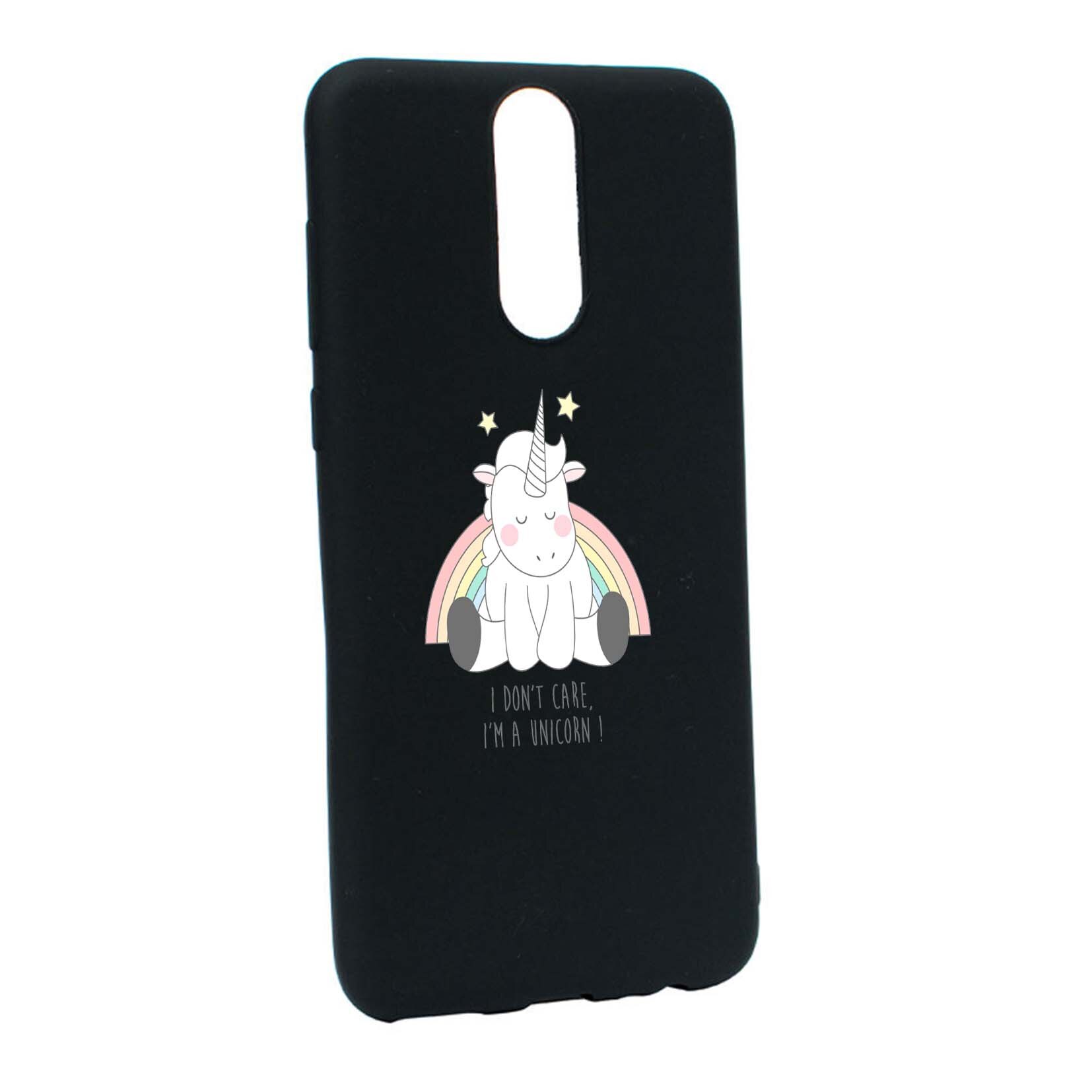 Husa de protectie Unicorn - I Don't Care, pentru Huawei Mate 10 Lite, rezistenta la uzura, anti-alunecare, din silicon Premium, B524