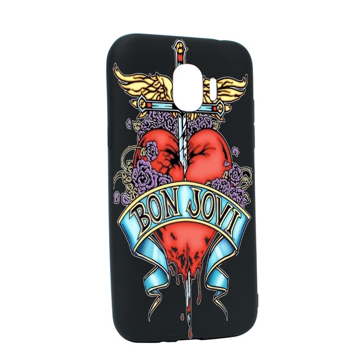 Husa de protectie Bon Jovi, pentru Samsung Galaxy J4 2018, rezistenta la uzura, anti-alunecare, din silicon Premium, B533
