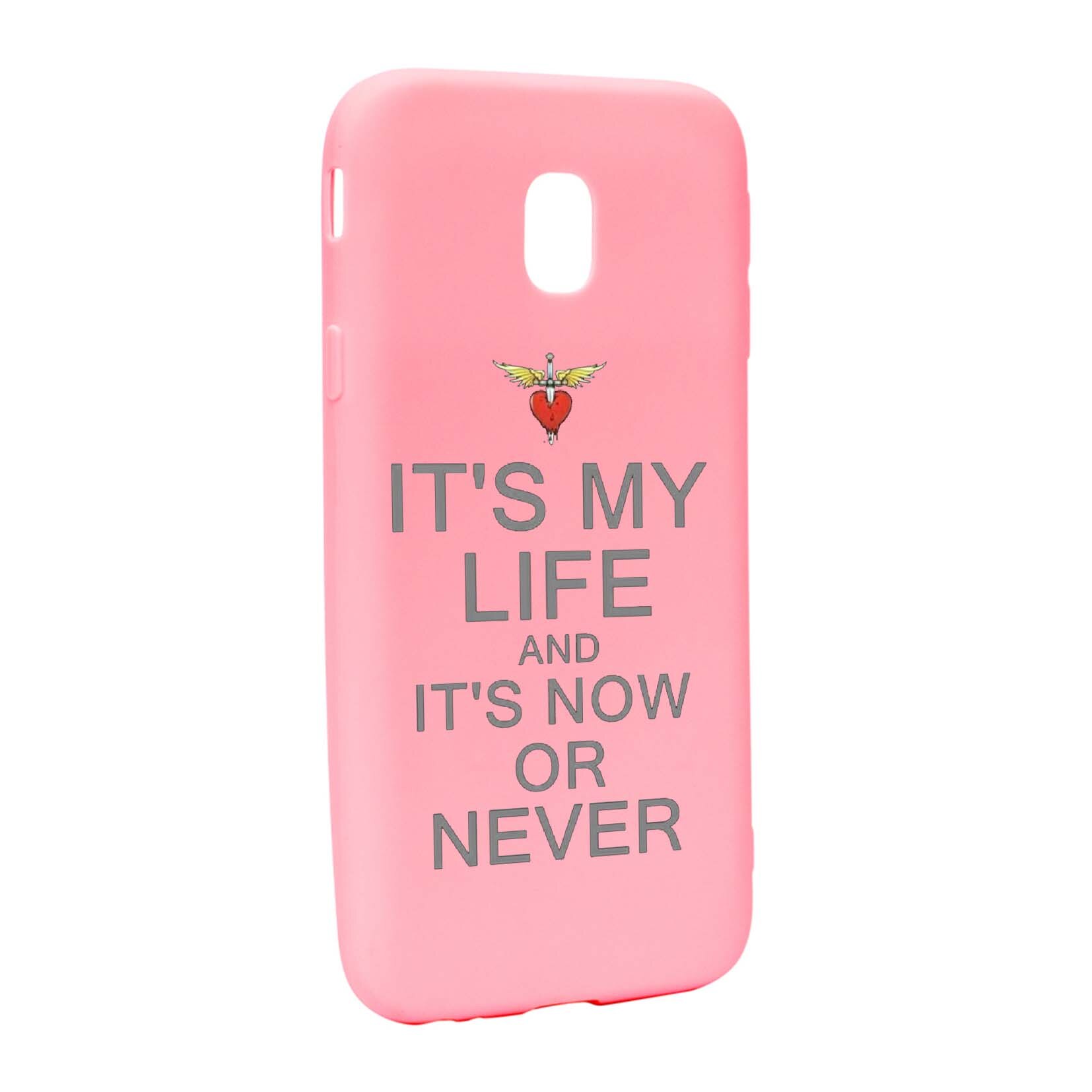 Husa de protectie It's my life, pentru Samsung Galaxy J7 2018, rezistenta la uzura, anti-alunecare, din silicon Premium, P539
