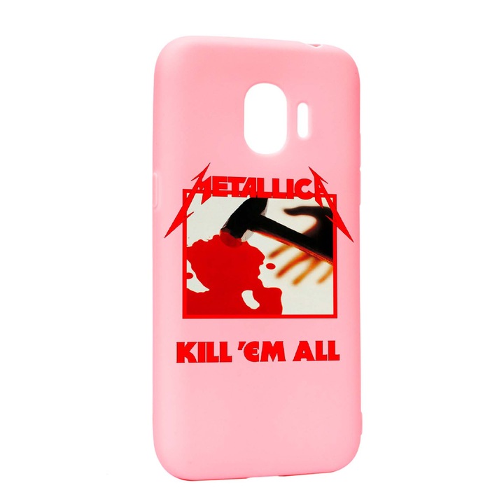 Husa de protectie Metallica, pentru Samsung Galaxy J4 2018, rezistenta la uzura, anti-alunecare, din silicon Premium, P543