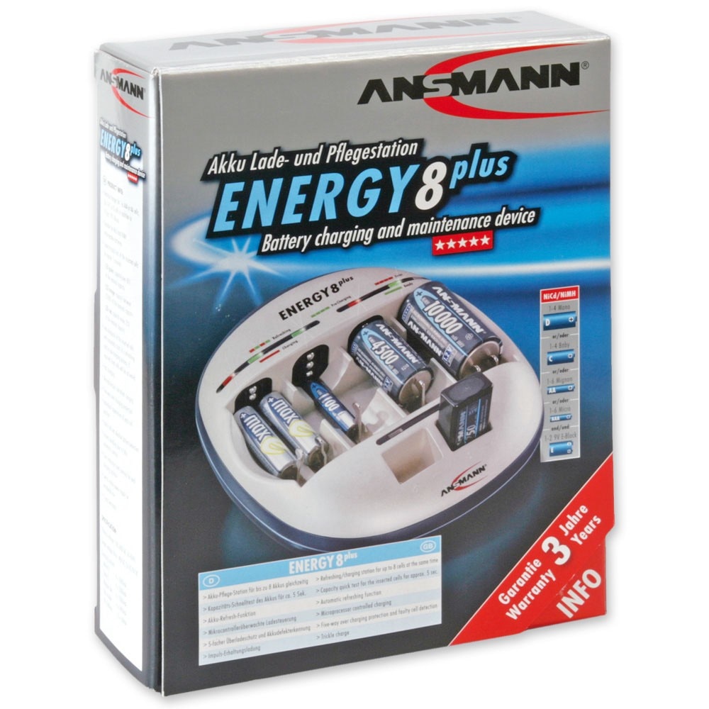 Incarcator Ansmann Energy8Plus pentru AAA, AA, C, D si 9V