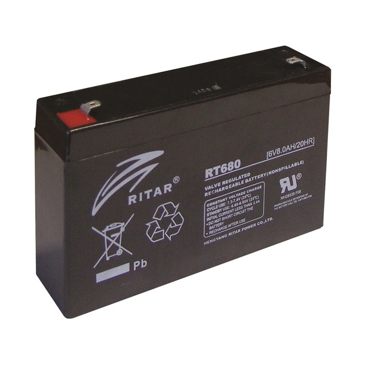 Acumulator Plumb-Acid VRLA AGM Ritar 6V - 8Ah