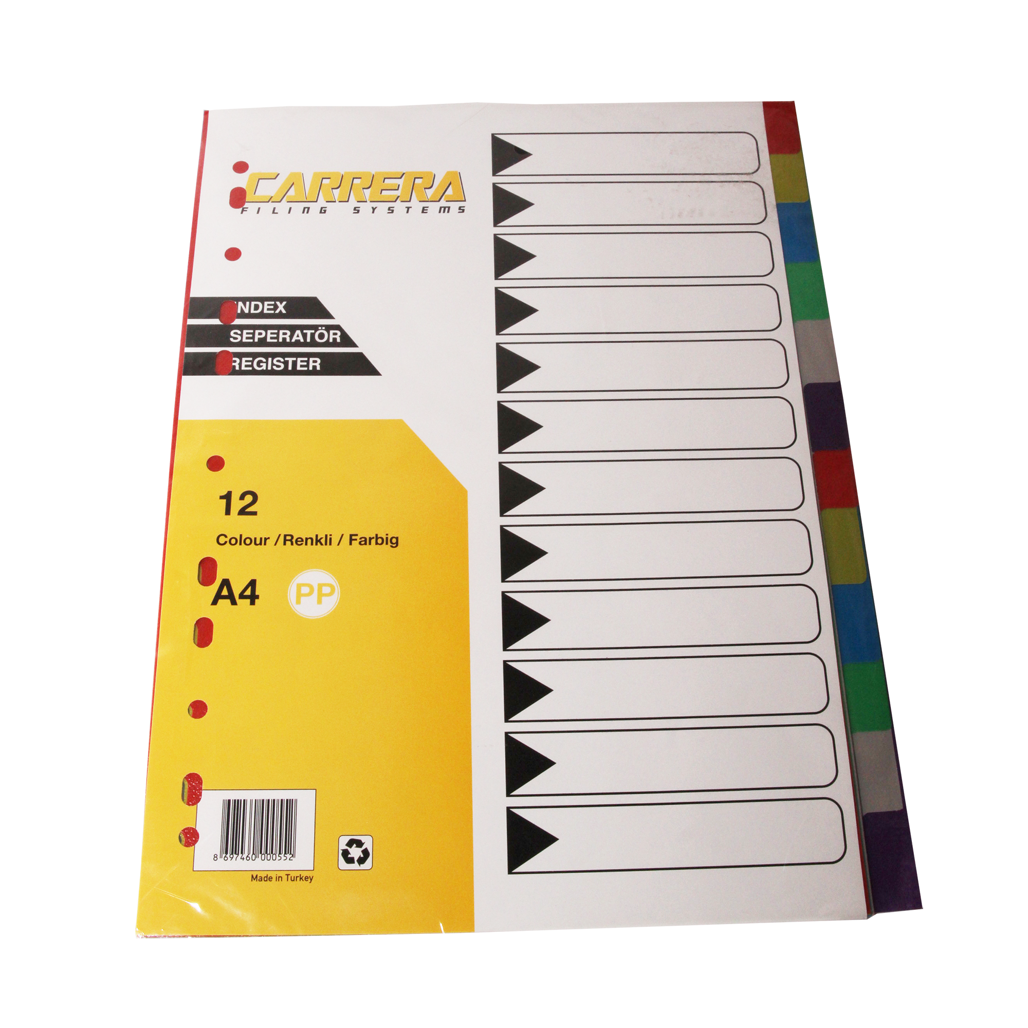 Separatoare plastic EVOffice, 12 culori/set