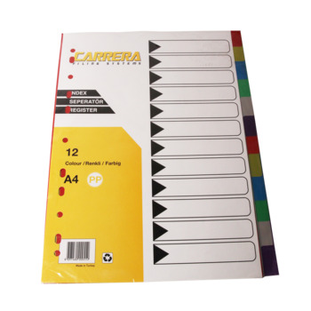 Separatoare plastic EVOffice, 12 culori/set Separatoare plastic EVOffice, 12 culori/set