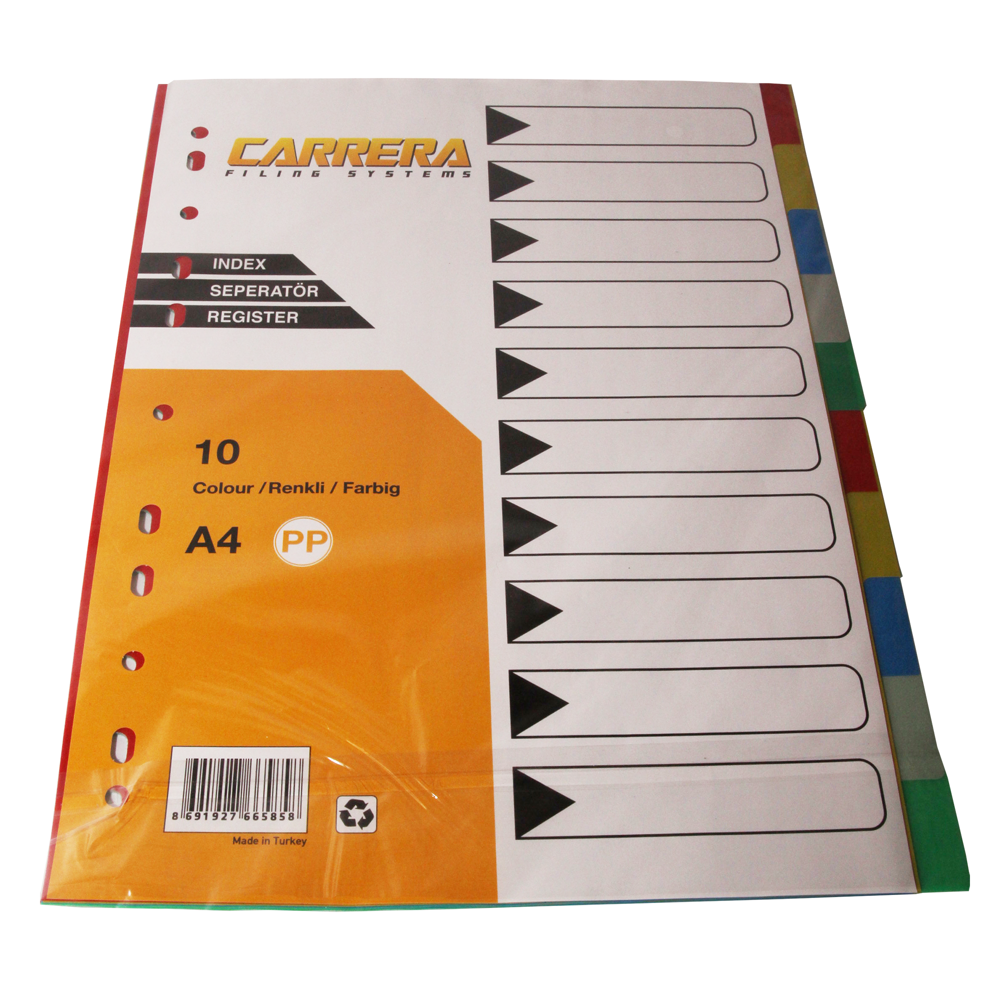 Separatoare plastic EVOffice, 10 culori/set