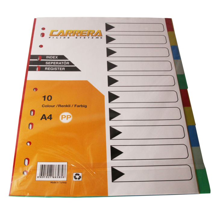 Separatoare plastic EVOffice, 10 culori/set