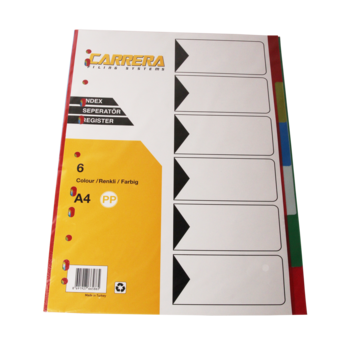 Separatoare plastic EVOffice, 6 culori/set Separatoare plastic EVOffice, 6 culori/set