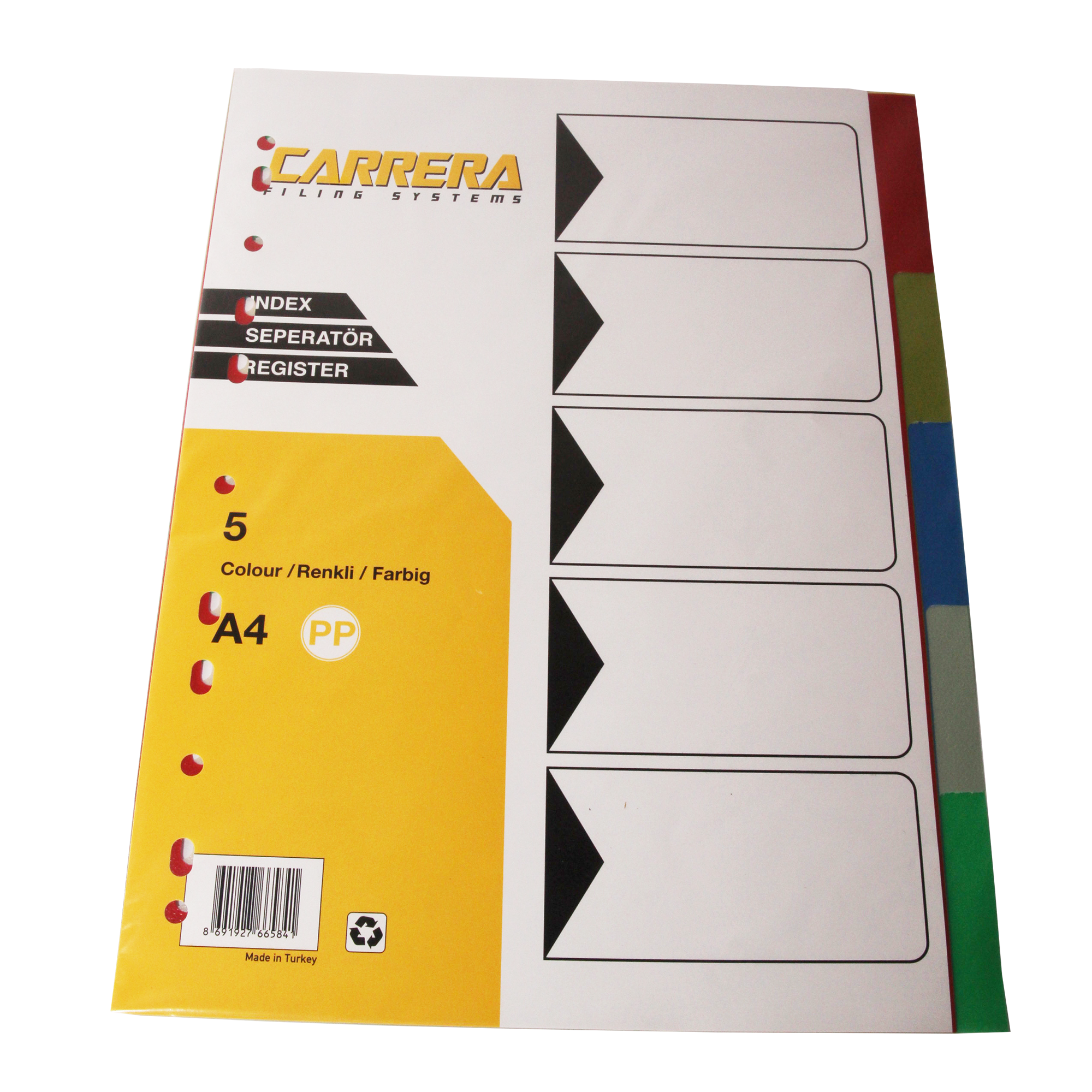 Separatoare plastic EVOffice, 5 culori/set