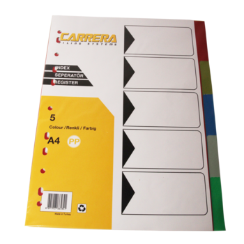 Separatoare plastic EVOffice, 5 culori/set Separatoare plastic EVOffice, 5 culori/set