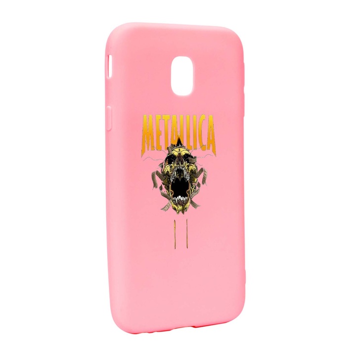 Husa de protectie Metallica, pentru Samsung Galaxy J7 2018, rezistenta la uzura, anti-alunecare, din silicon Premium, P542