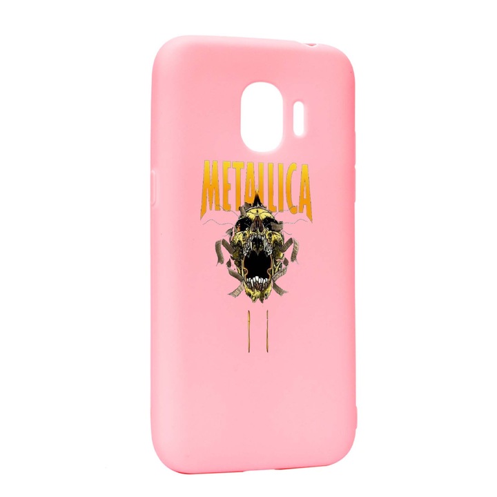 Husa de protectie Metallica, pentru Samsung Galaxy J4 2018, rezistenta la uzura, anti-alunecare, din silicon Premium, P542