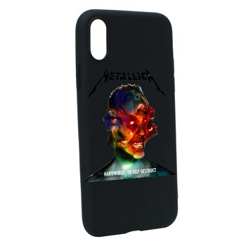 Husa de protectie Metallica, pentru Apple iPhone XS / X, rezistenta la uzura, anti-alunecare, din silicon Premium, B545 Husa de protectie Metallica, pentru Apple iPhone XS / X, rezistenta la uzura, anti-alunecare, din silicon Premium, B545