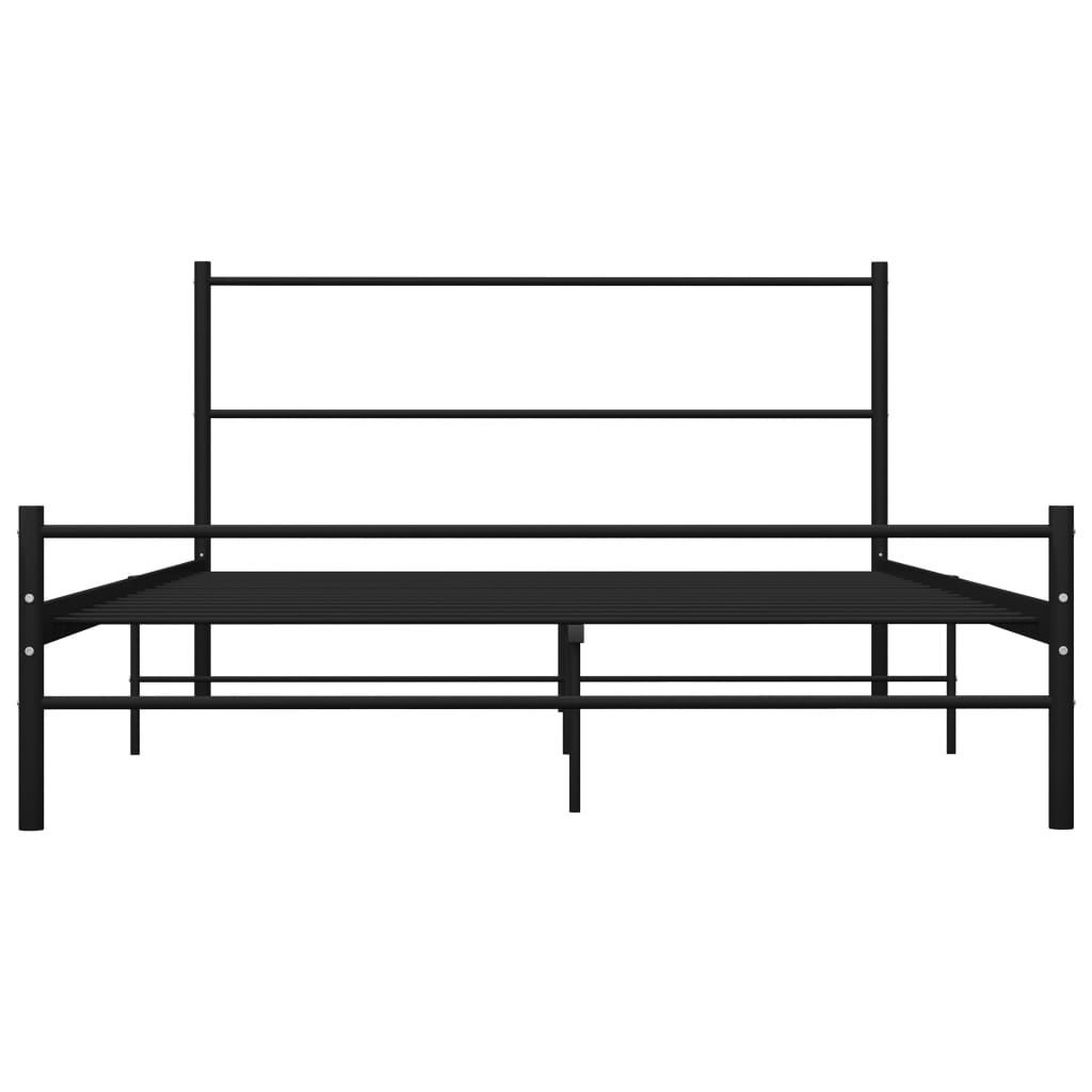 Cadru de pat dublu, vidaXL, Metal, 140 x 200 cm, Negru