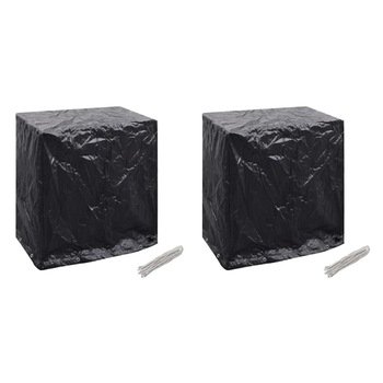 Set de 2 huse de mobilier de gradina cu 8 ocheti, vidaXL, Polietilena, 160 x 55 x 182 cm, Negru Set de 2 huse de mobilier de gradina cu 8 ocheti, vidaXL, Polietilena, 160 x 55 x 182 cm, Negru