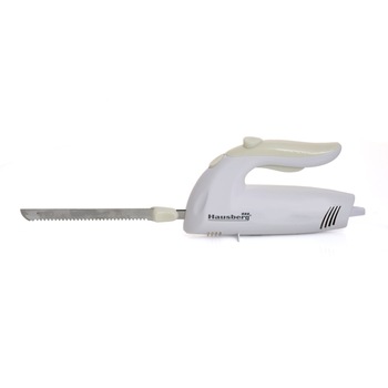 Cutit Electric Hausberg, 150 W, Lame Ascutite din Otel Inoxidabil, Zgomot Redus, Buton Eliberare Lame, Motor din Cupru, Design Ergonomic, Alb Cutit Electric Hausberg, 150 W, Lame Ascutite din Otel Inoxidabil, Zgomot Redus, Buton Eliberare Lame, Motor din Cupru, Design Ergonomic, Alb