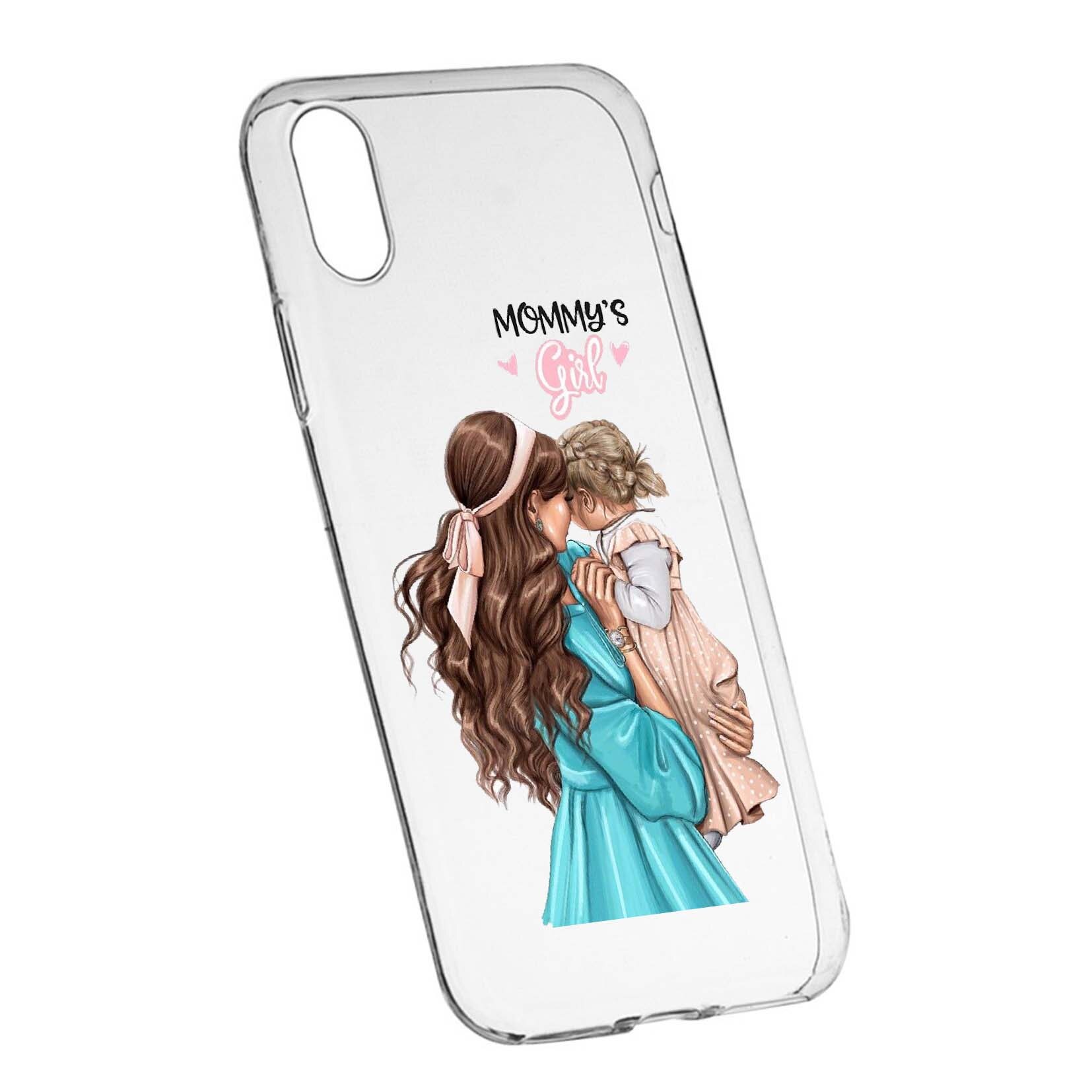 Husa de protectie Mommy's Girl, pentru Apple iPhone X / XS, rezistenta la uzura, anti-alunecare, din silicon Premium, 555