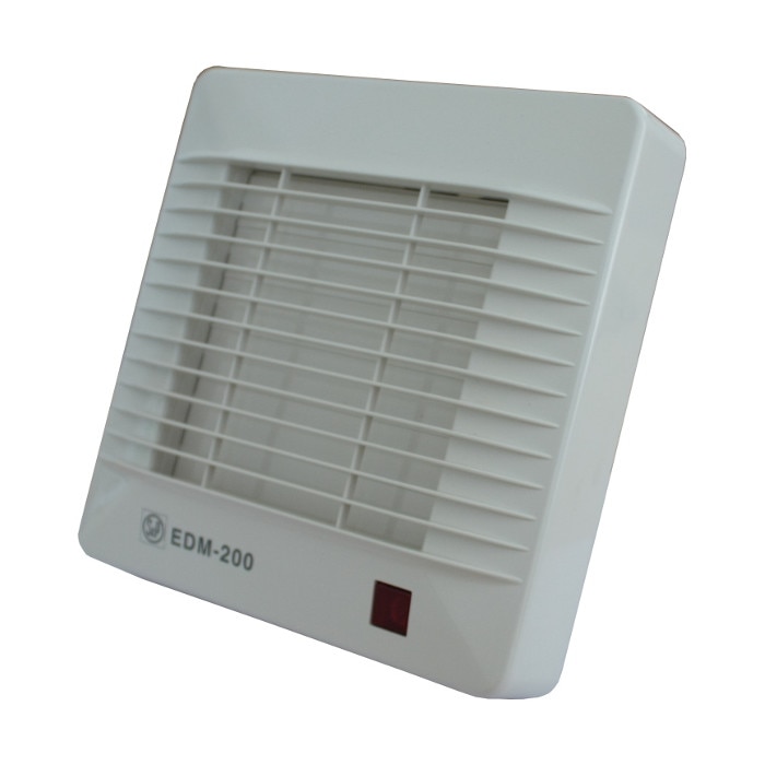 Ventilator axial de baie Soler & Palau EDM 200 H, diametru 120 mm, 180 mc/h, cu jaluzele automate, umidostat, comutator on/off si indicator de lumina