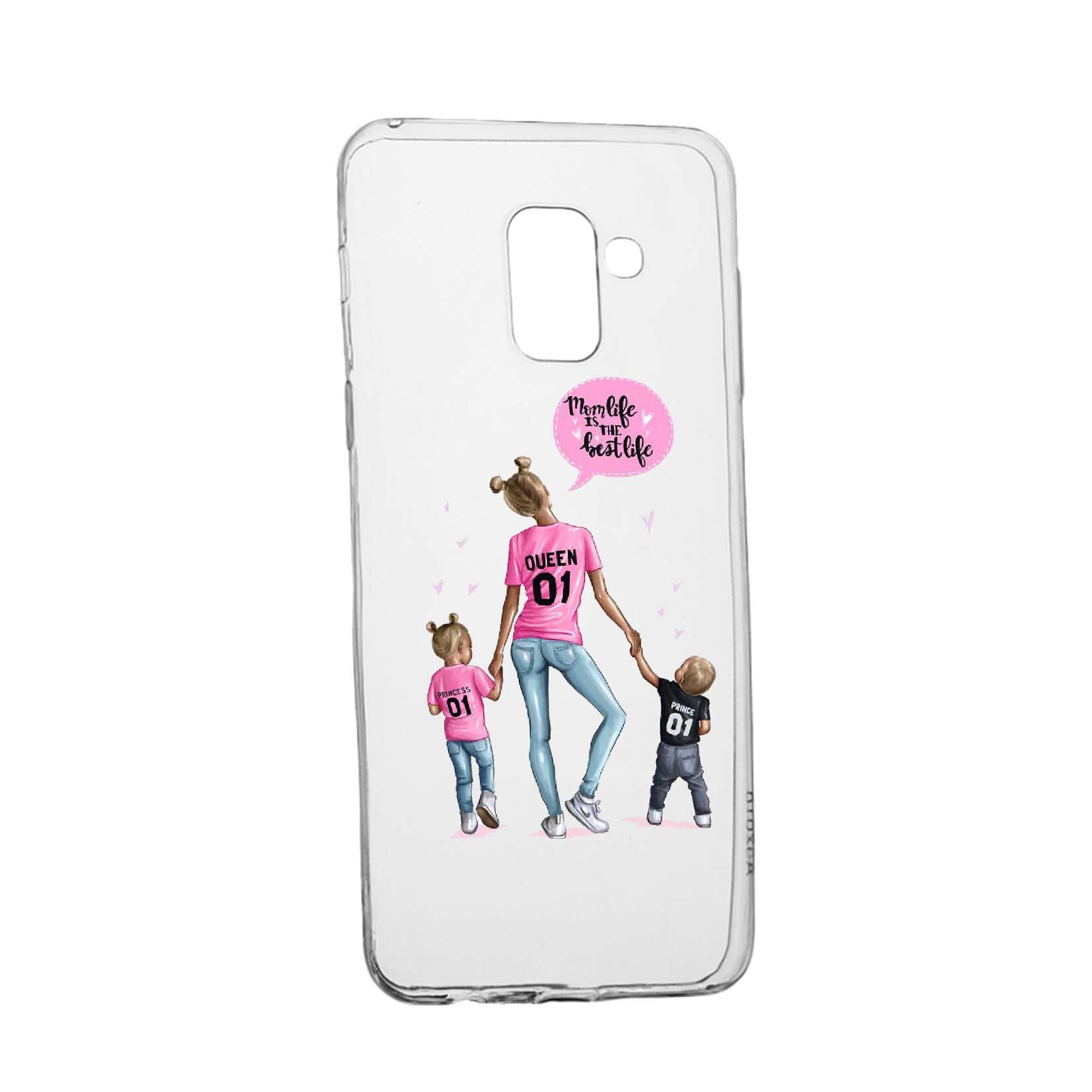 Husa de protectie Mom Life, pentru Samsung Galaxy Galaxy A6 Plus / J8 2018, rezistenta la uzura, anti-alunecare, din silicon Premium, 557