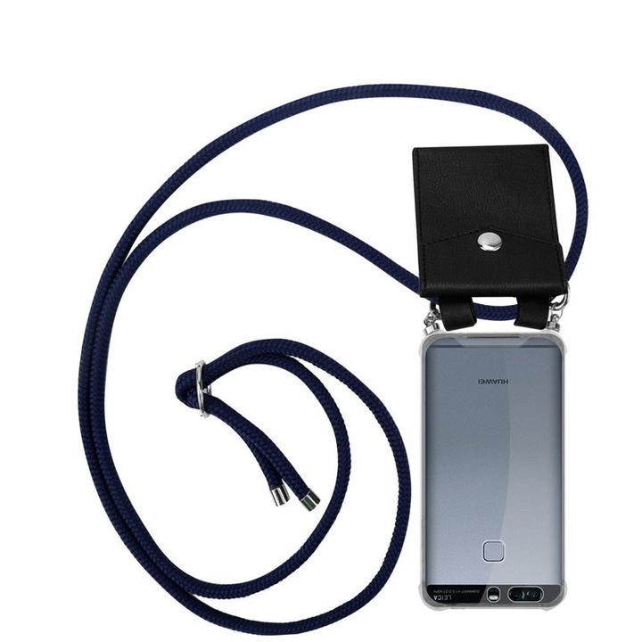 Husa de protectie, Cadorabo, pentru Huawei P9, Silicon, cu etui, Albastru inchis