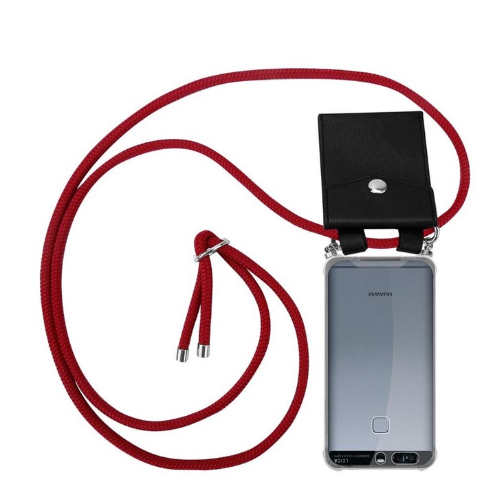 Husa de protectie, Cadorabo, pentru Huawei P9, Silicon, cu etui, Rosu inchis