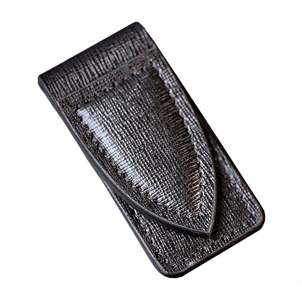 Clips Documente Bancnote, Piele Naturala, Black, Striat