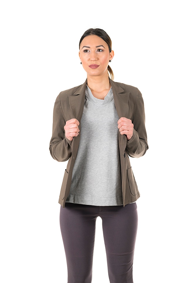 Sacou strech Steffboutique, Material 88 % cotton,12 % elasthan, Gri deschis