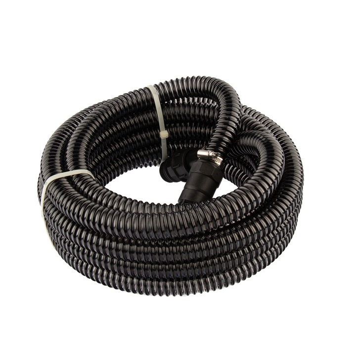 Всмукателен комплект DENZEL, гофриран маркуч, 7 м,, 1", възвратен клапан