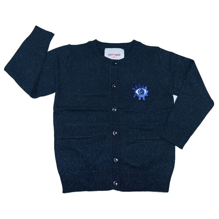 Cardigan maneca lunga fete Happy House BL-259B, Bleumarin, 116