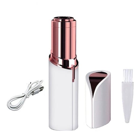 Epilator Facial Portabil SIKS® - Pentru Indepartarea Parului Pentru Femei Cu Led Inclus, Hipoalergenic Incarcare Usb, Alb