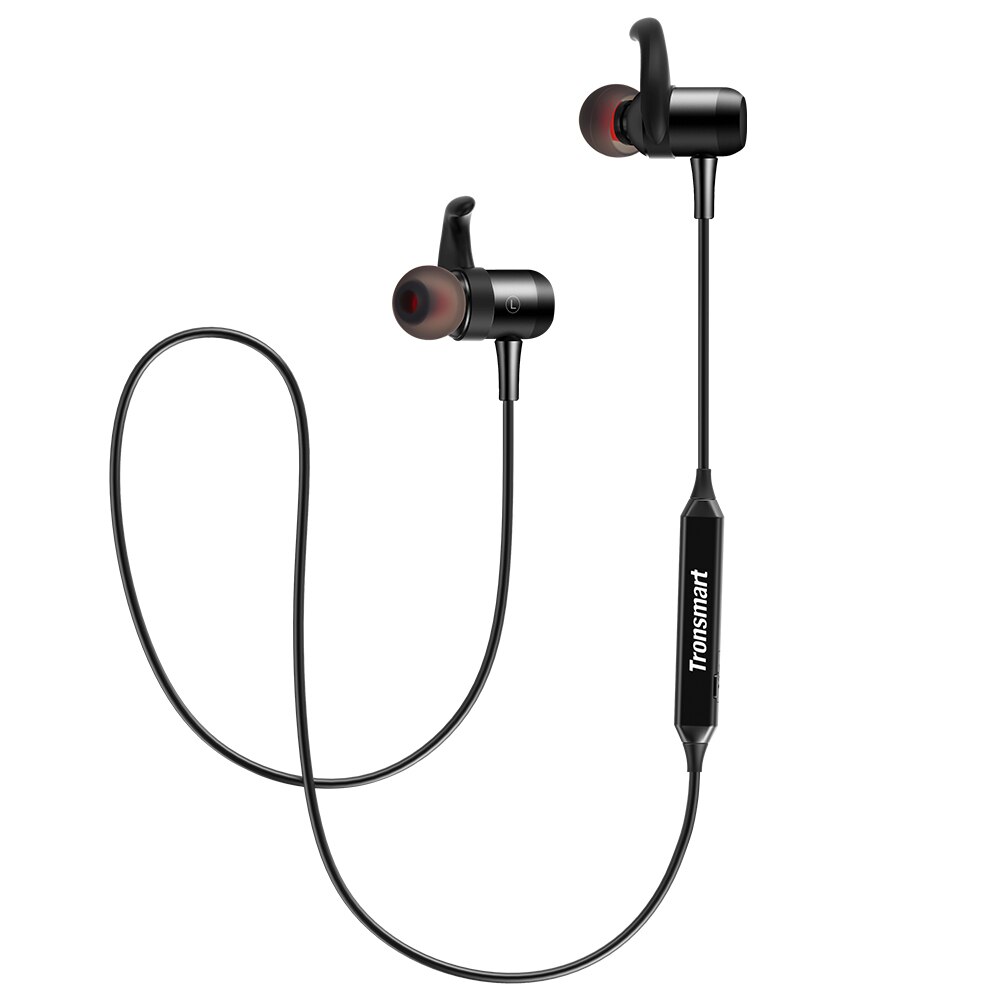 Casti Tronsmart, bluetooth, cu microfon, pana la 10m, ac. 500mAh, 10h in utilizare, 2h incarcare, frecventa 2.40GHz-2.48GHz, bluetooth v4.1, splash resistance, microUSB, Negru 