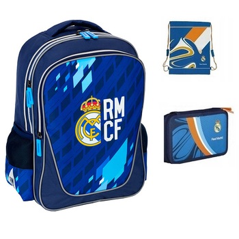 Set, real madrid rucsac scoala, rucsac, penar, sac pentru pantofi, multicolor Set, real madrid rucsac scoala, rucsac, penar, sac pentru pantofi, multicolor