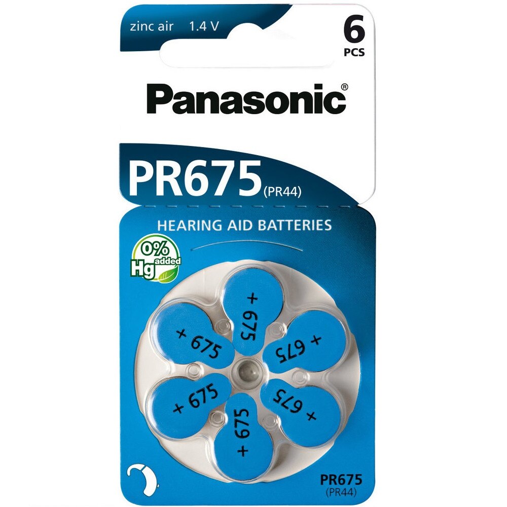 Pachet 5 blistere baterie auditiva Panasonic V675 6 buc/blister