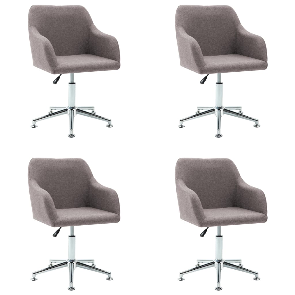Set scaune de sufragerie pivotante, 4 buc gri taupe, textil 278445