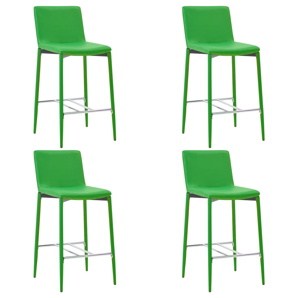 Set scaune de bar, 4 buc, verde, piele ecologica 279687 45 x 44 x 100 cm