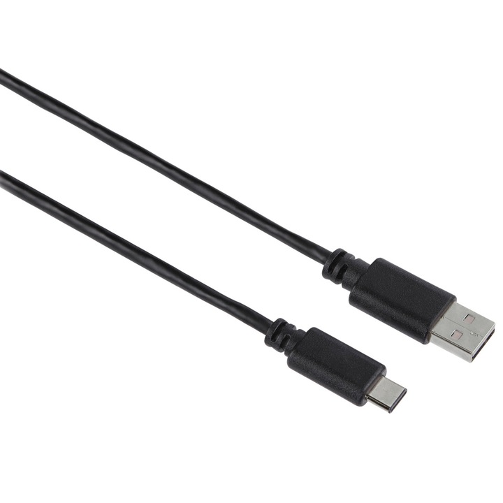 Adaptor USB-C, Hama, plug USB, 2.0 A, 1m, culoare negru
