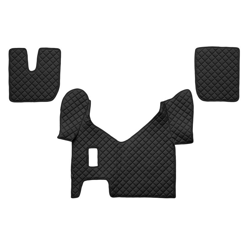 Set 3 covorase camion F-Core, Piele-ECO, pentru IVECO STRALIS, transmisie manuala, Negru