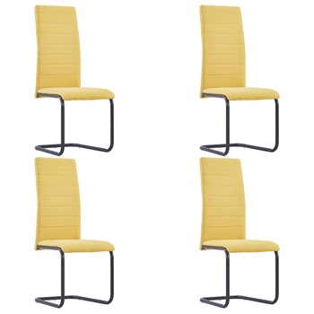 Set 4 scaune bucatarie, vidaXL, Textil/Metal, 42 x 53,5 x 99,5 cm, Galben Set 4 scaune bucatarie, vidaXL, Textil/Metal, 42 x 53,5 x 99,5 cm, Galben