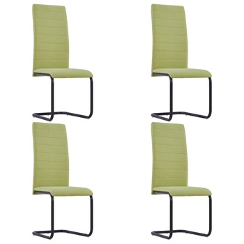 Set 4 scaune bucatarie, vidaXL, Textil/Metal, 42 x 53,5 x 99,5 cm, Verde