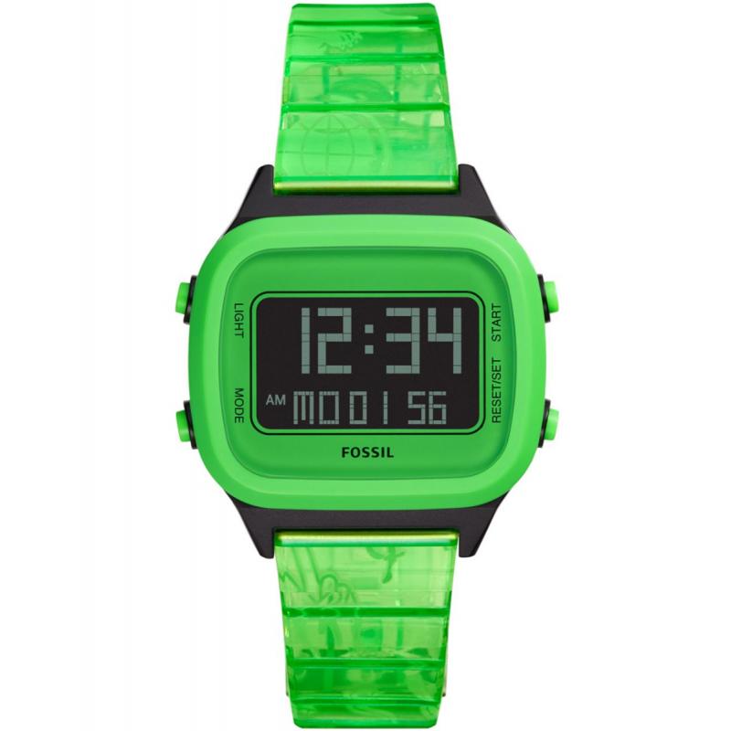 Ceas barbatesc Fossil FS5677 Quartz Negru, Verde