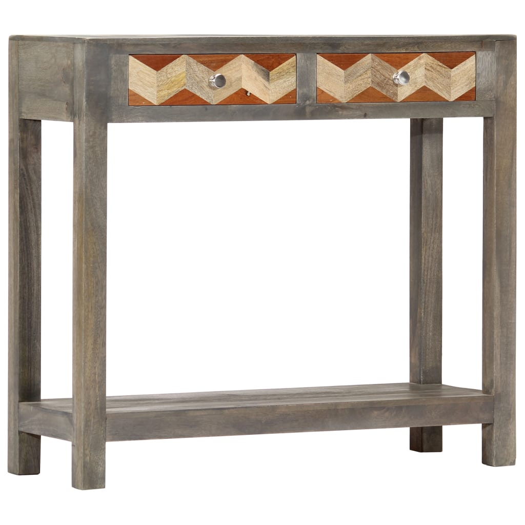 Masa consola, vidaXL, Lemn masiv de mango, 86 x 30 x 76 cm, Gri