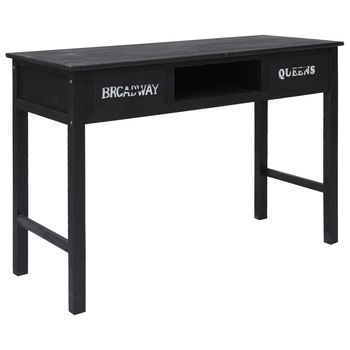 Masa consola, vidaXL, Lemn plop, 110 x 45 x 76 cm, Negru Masa consola, vidaXL, Lemn plop, 110 x 45 x 76 cm, Negru