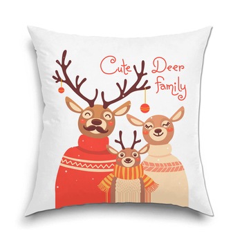 Perna decorativa pentru Copii, Art Kids, Caprioare de Craciun, Decoratiuni pentru casa, 40 x 40 cm Perna decorativa pentru Copii, Art Kids, Caprioare de Craciun, Decoratiuni pentru casa, 40 x 40 cm