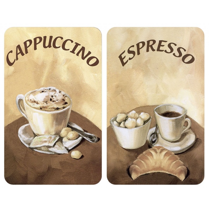Set 2 placi protectoare pentru aragaz ,Wenko, Cappuccino/Espresso