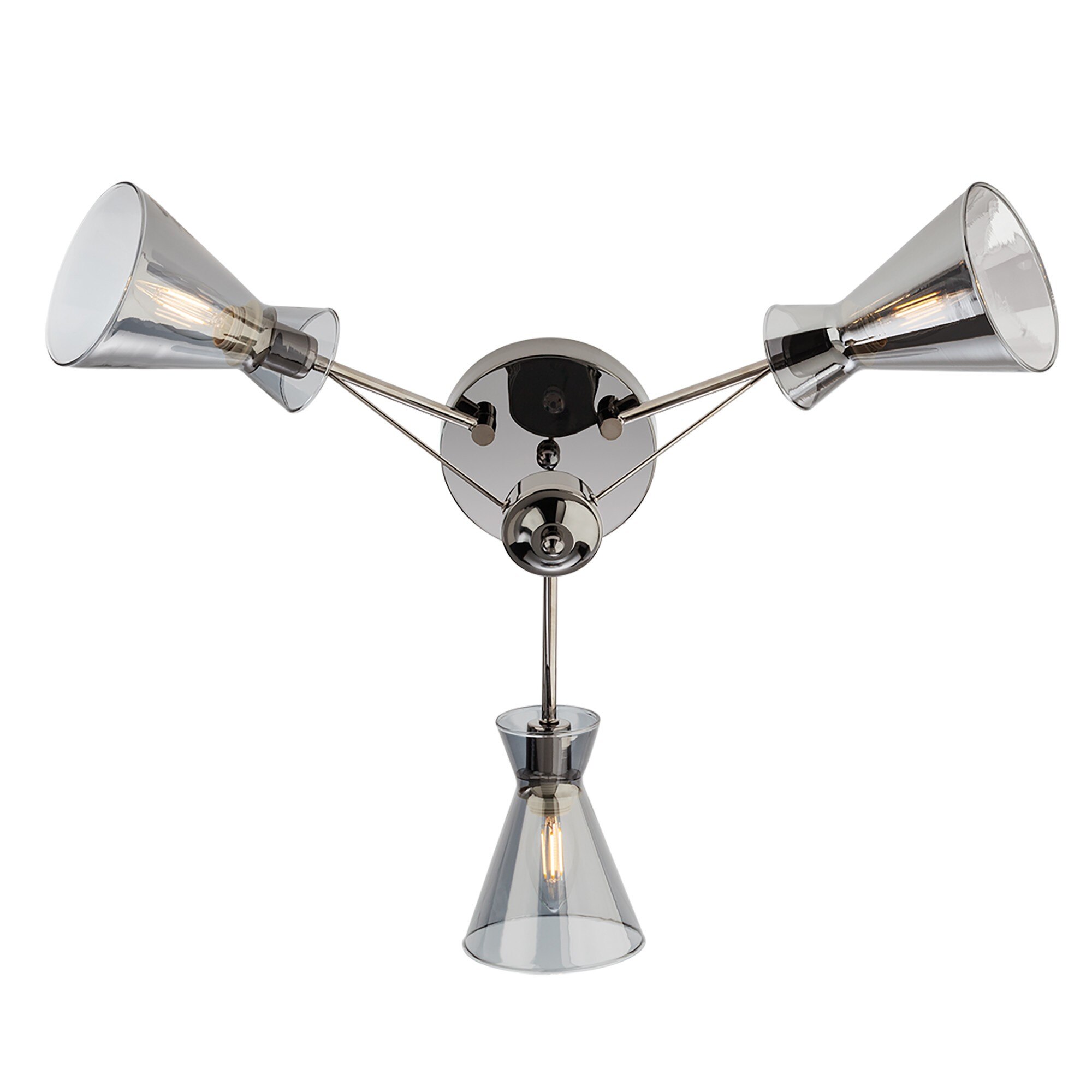 Lustra Redo Reel, crom, sticla fume, 3XE14, 01-1649, 60W